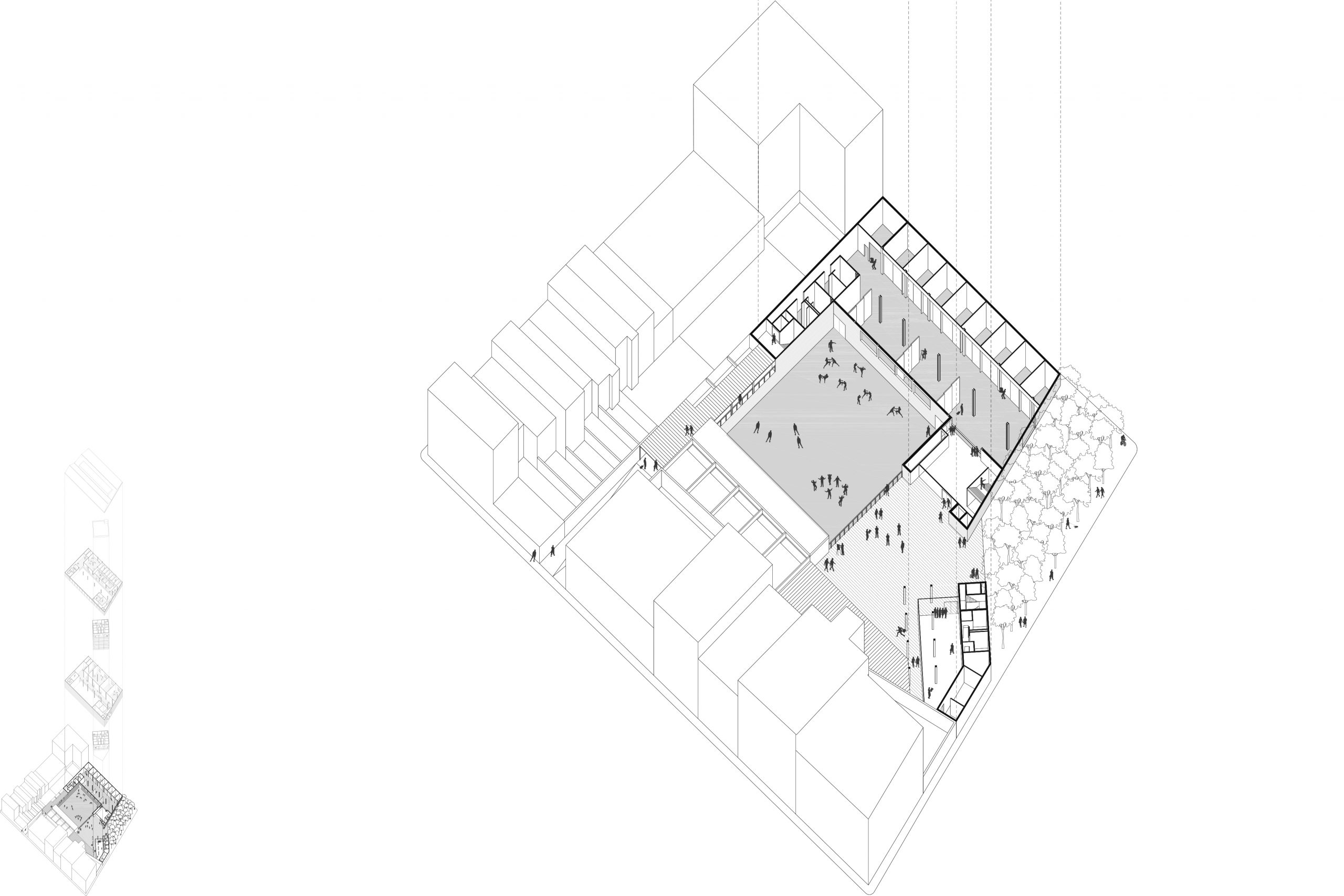 12/17 - EXPLODED AXONOMETRIC: GROUND FLOOR