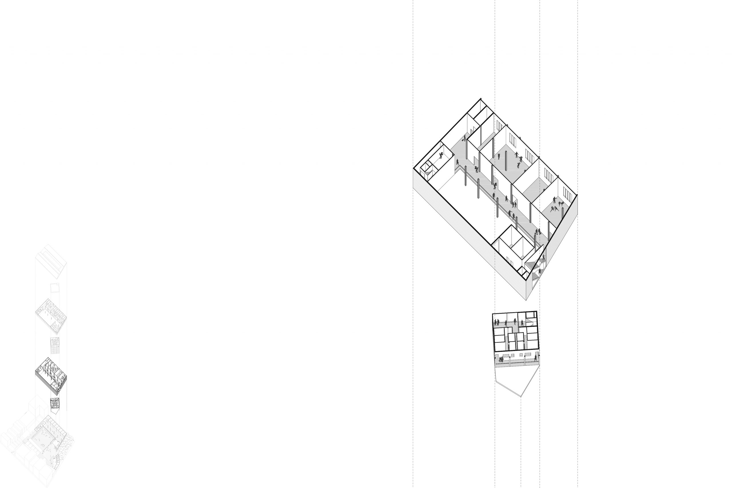 13/17 - EXPLODED AXONOMETRIC: FIRST FLOOR