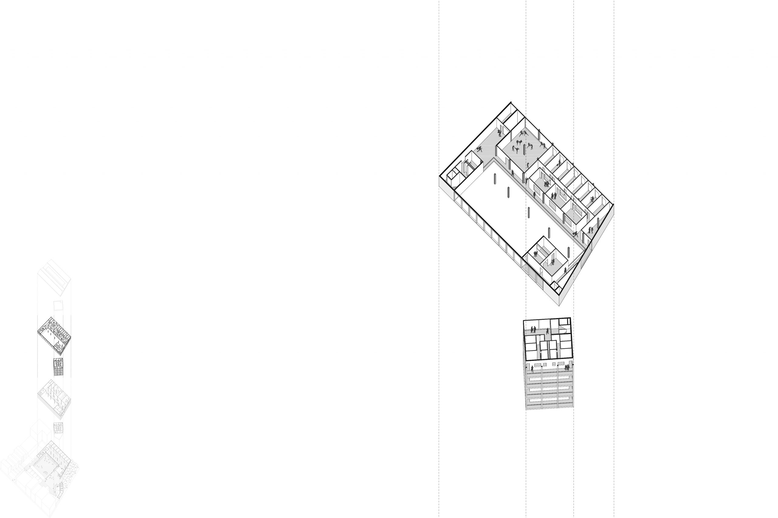 14/17 - EXPLODED AXONOMETRIC: SECOND FLOOR