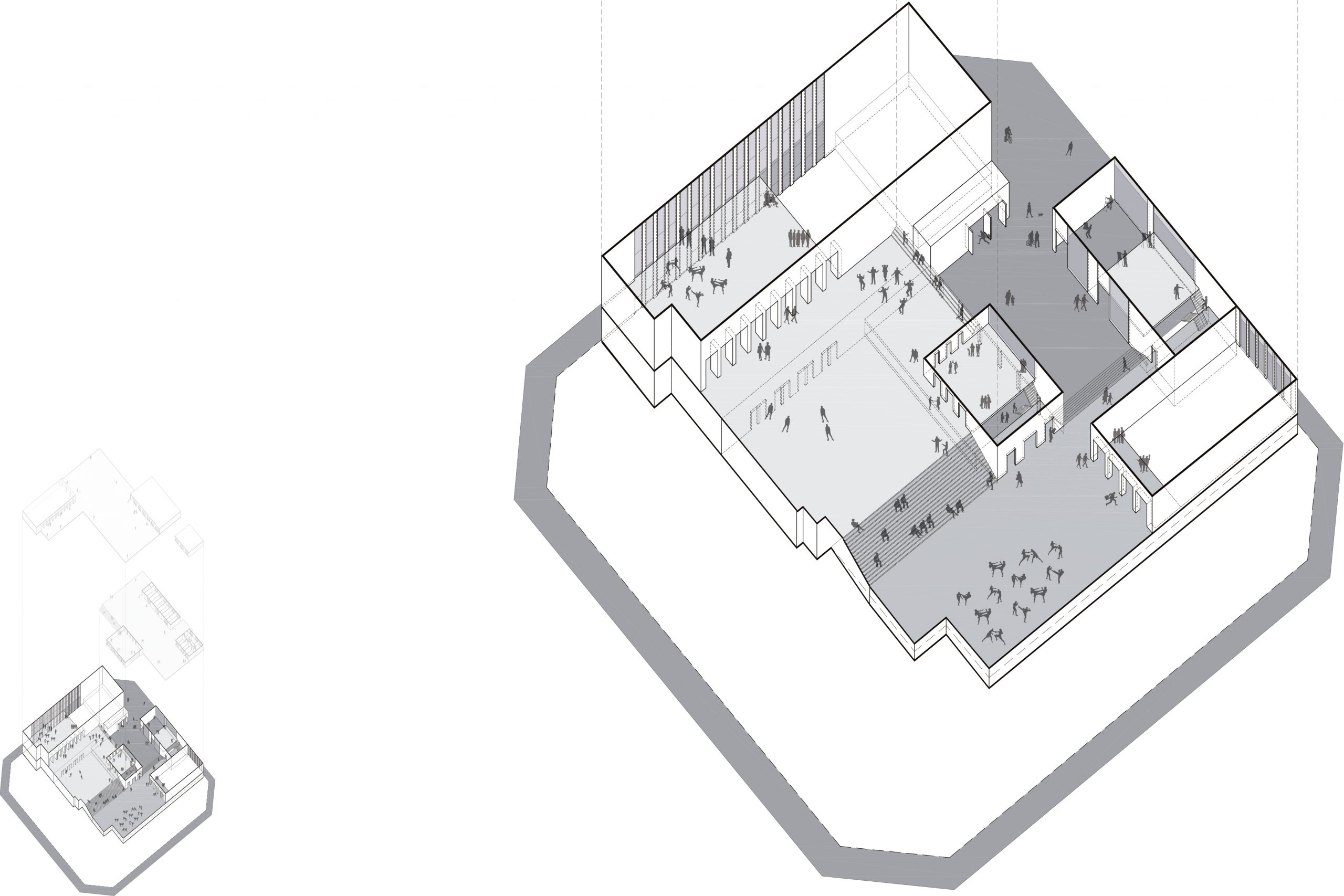 16/20 - EXPLODED AXONOMETRIC: GROUND LEVEL